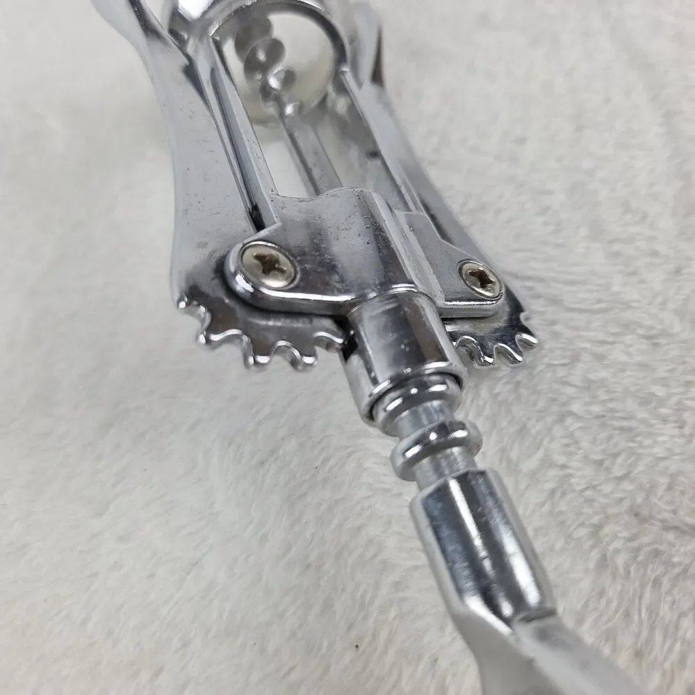 Vintage‎ Italian Wing Corkscrew Bottle Opener Chrome Italy Bar Tool